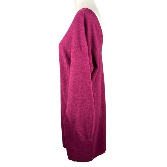 Vintage D.D. Sloane Lambswool V Back Long Sleeve Purple Sweater Dress - Picture 3 of 8